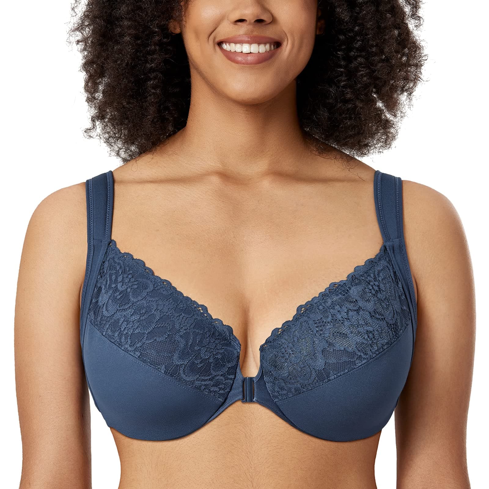 Women's Plus Size Front Closure Lace Bra