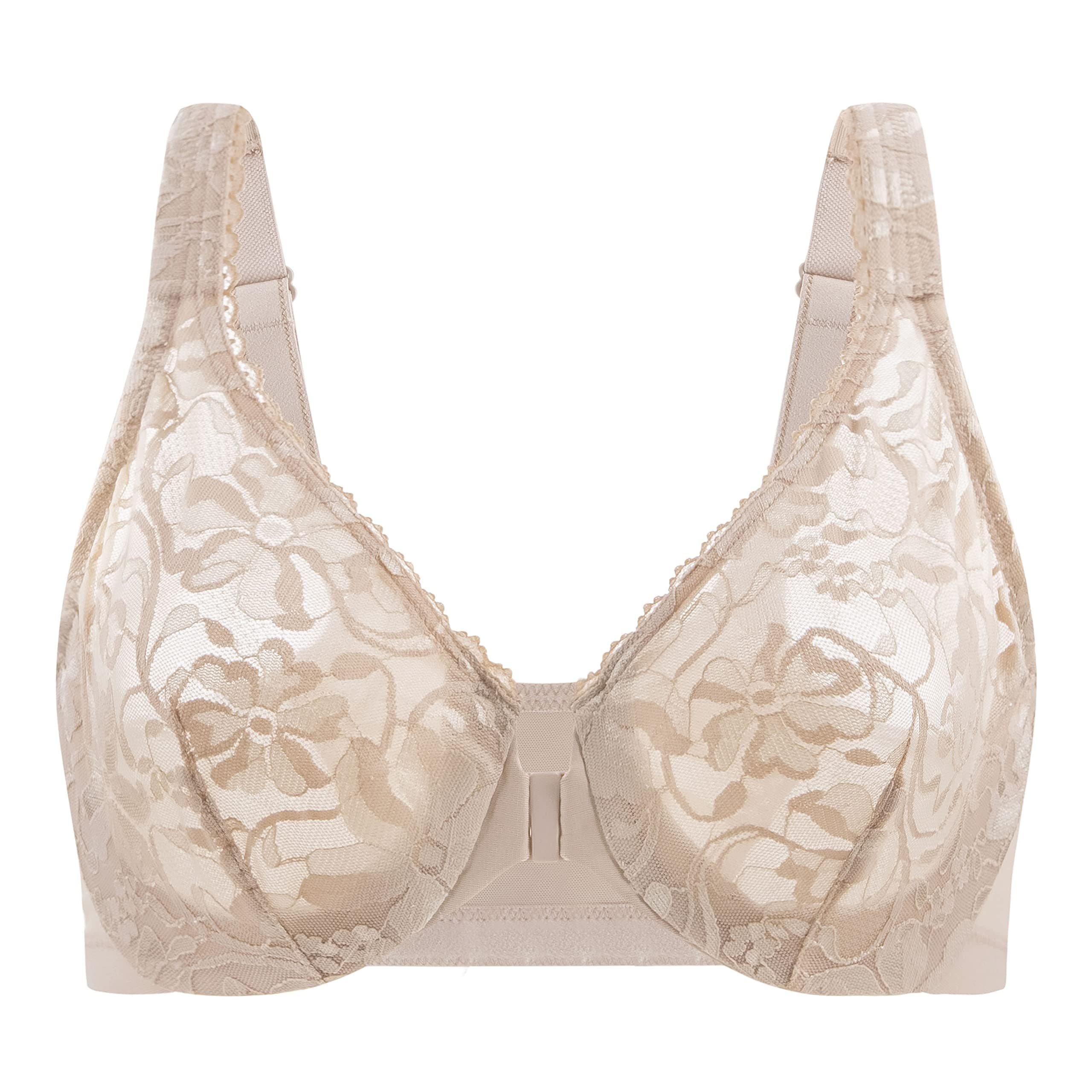 MELENECA Women's Plus Size Lace Underwire Bra