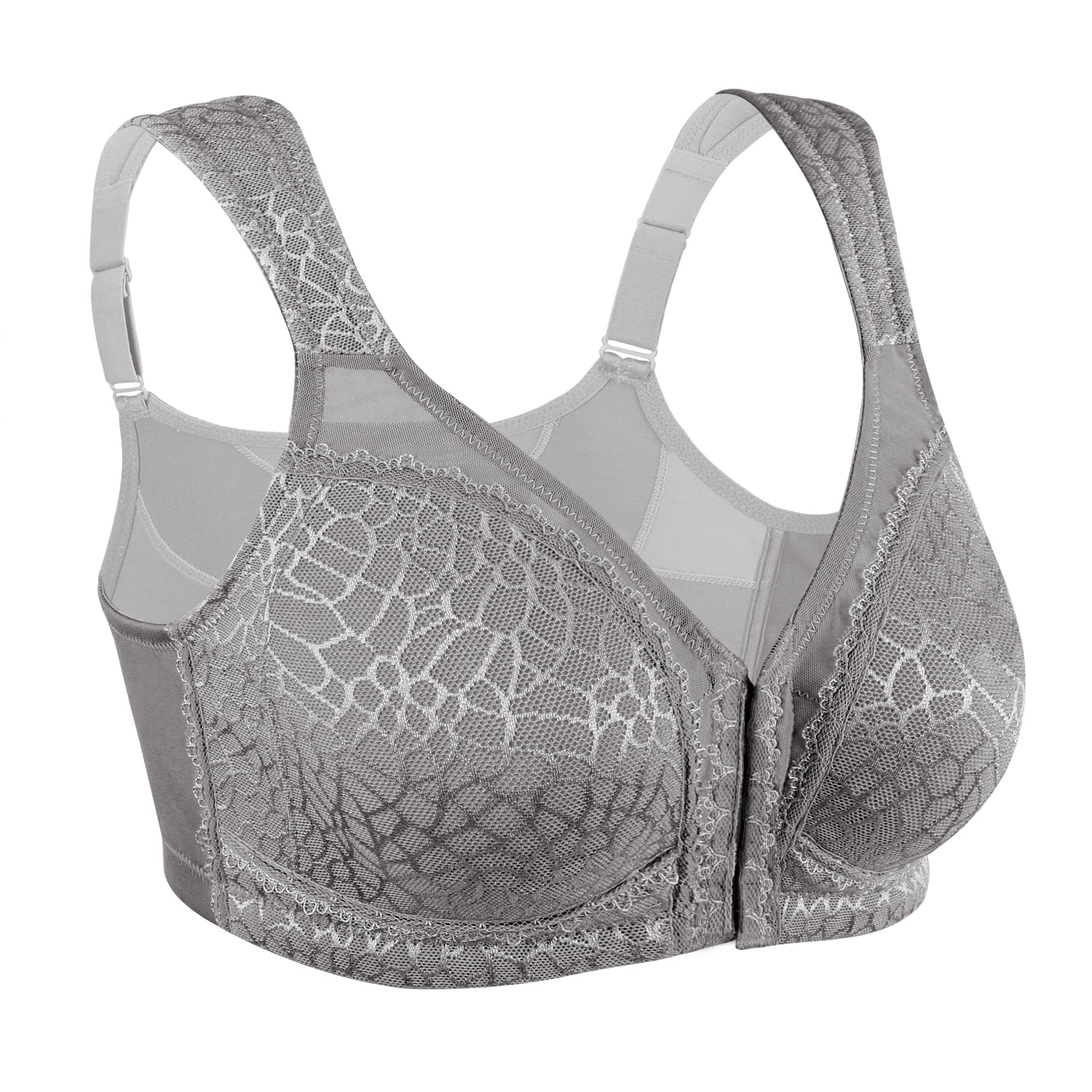 Wireless Comfy Back Support Bra (Grey, 36D)