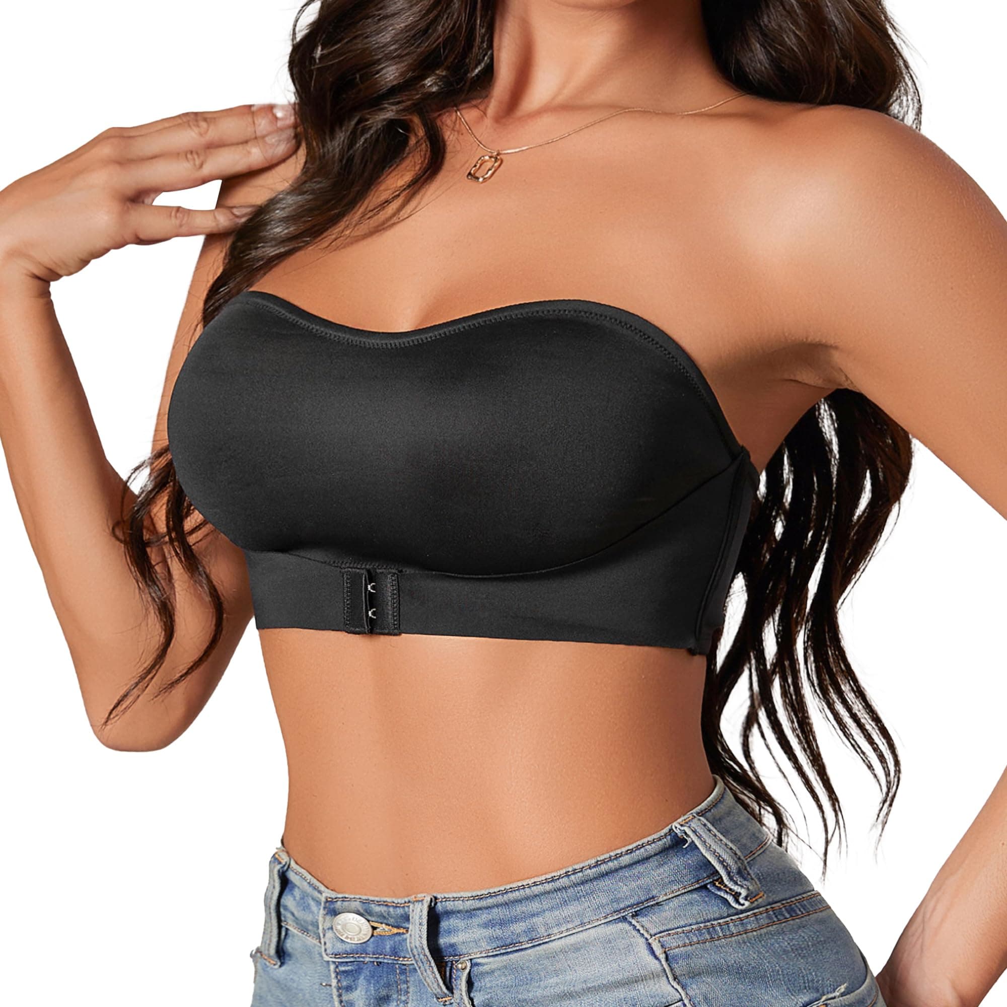DEANGELMON Non-Slip Silicone Strapless Bra for Women