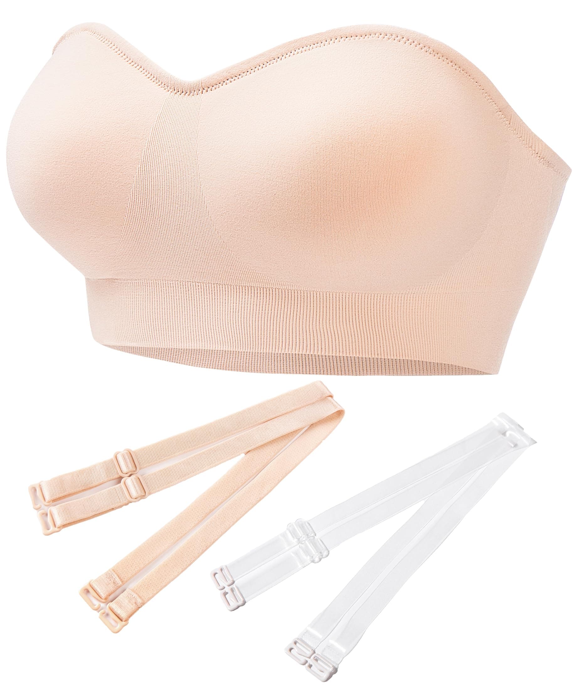 PRETTYWELL Wireless Padded Strapless Bra for Women