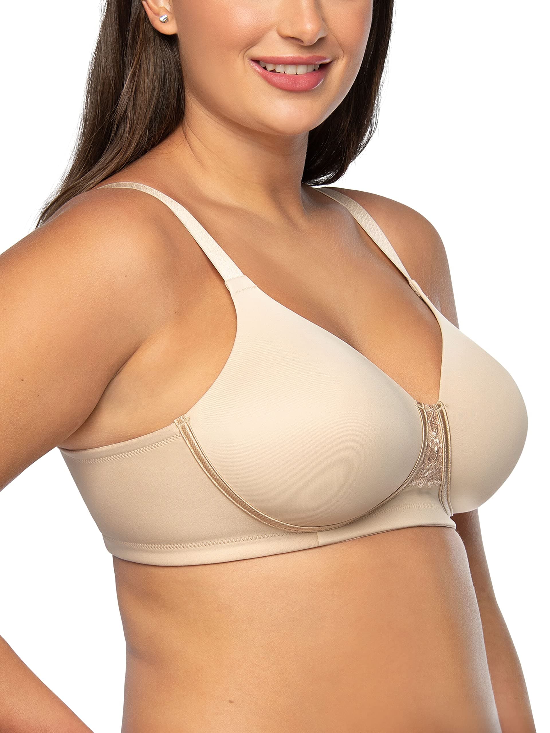 Vanity Fair Full Figure Beauty Back Smoothing Bra, 4 Way Stretch, Lightly Lined Cups