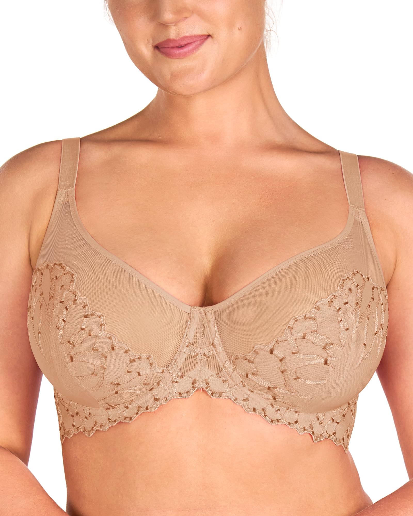 HSIA Minimizer Bra for Heavy Breasts, Embroidered Full Coverage