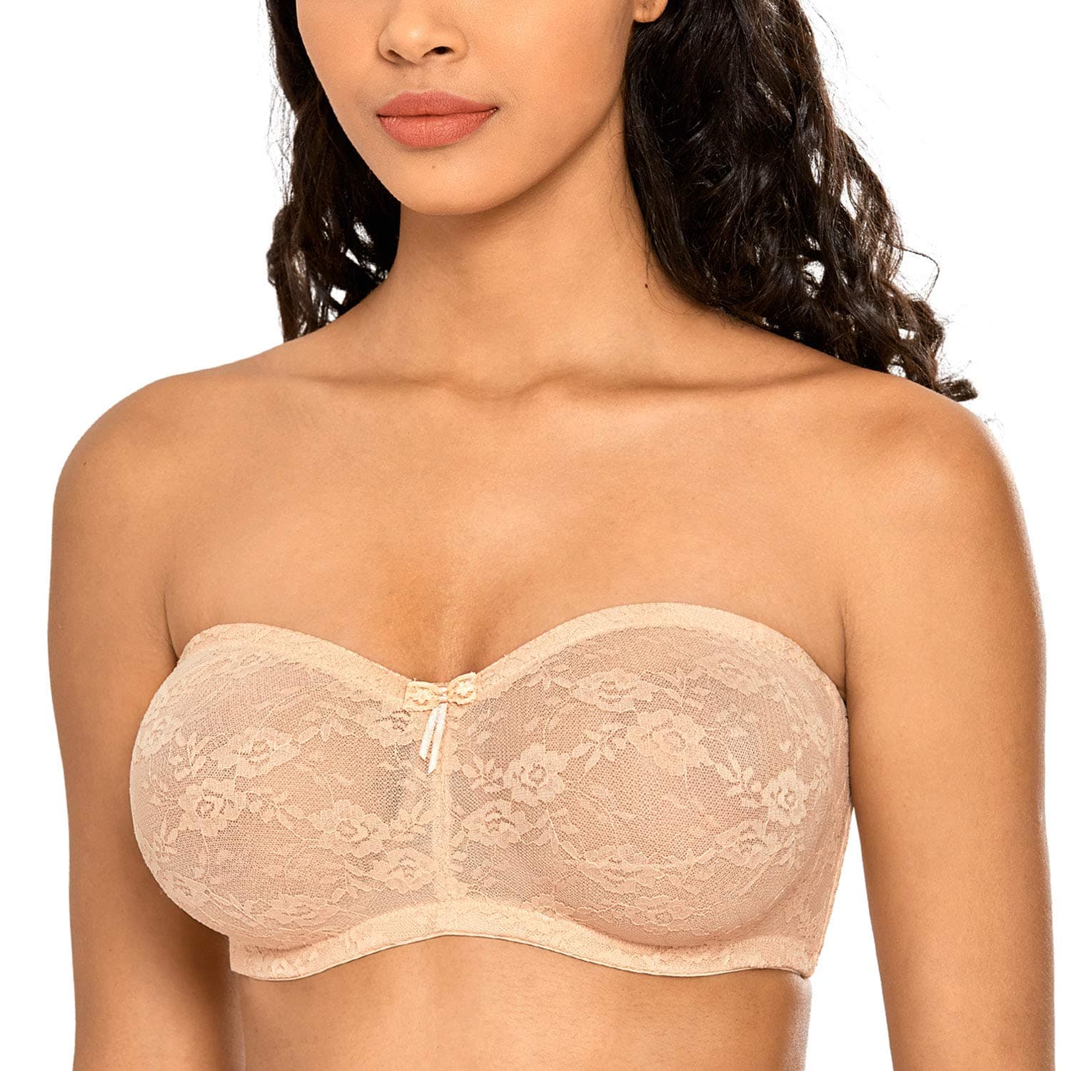 DOBREVA Women's Multiway See-Through Underwire Bra