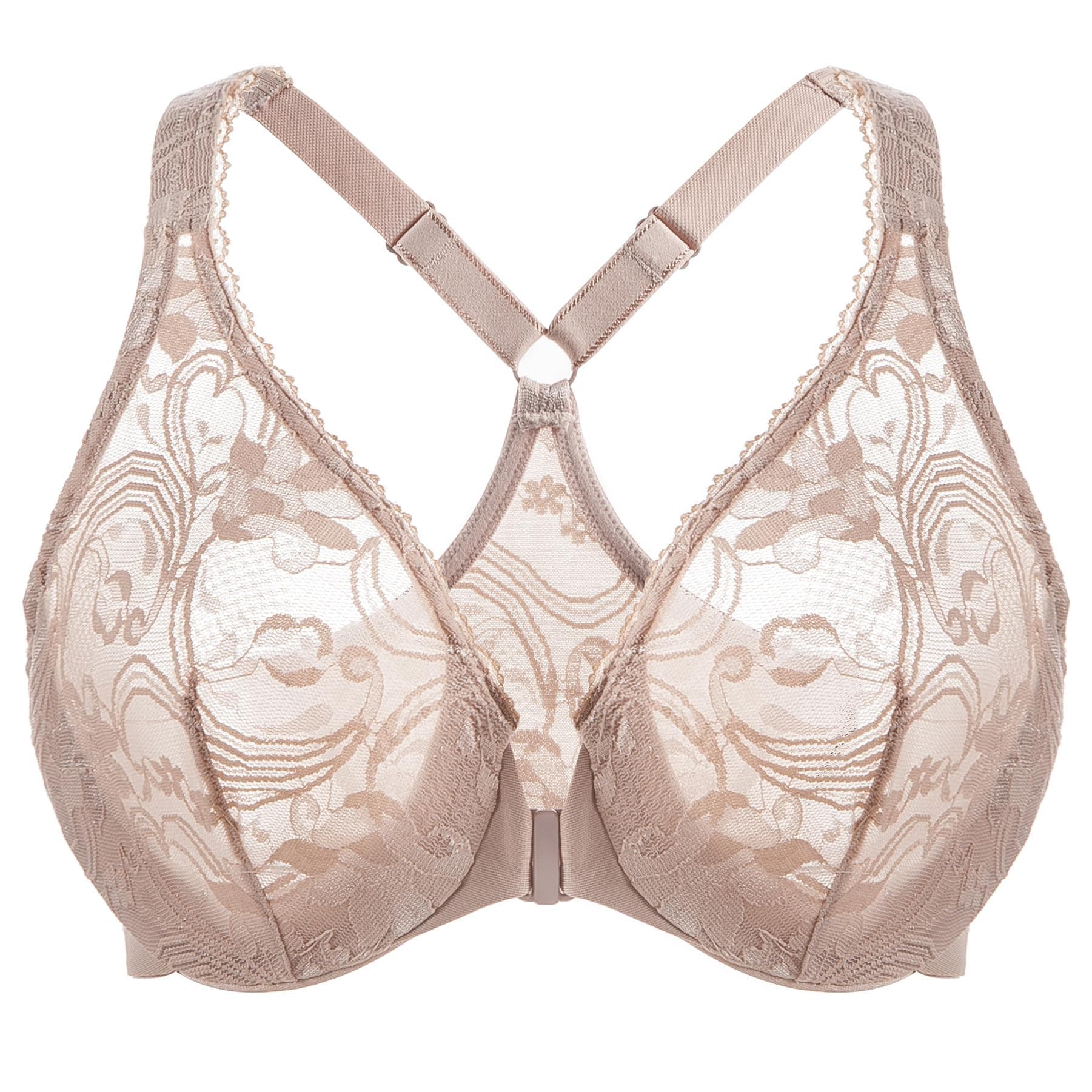 MELENECA Women's Plus Size Racerback Underwire Bra