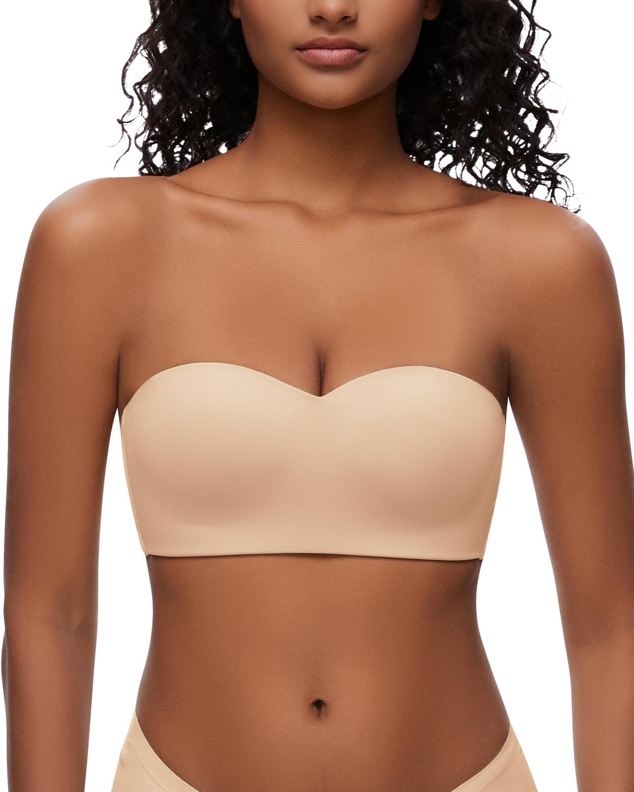 WOWENY Wireless Silicone Bandeau Bra for Women