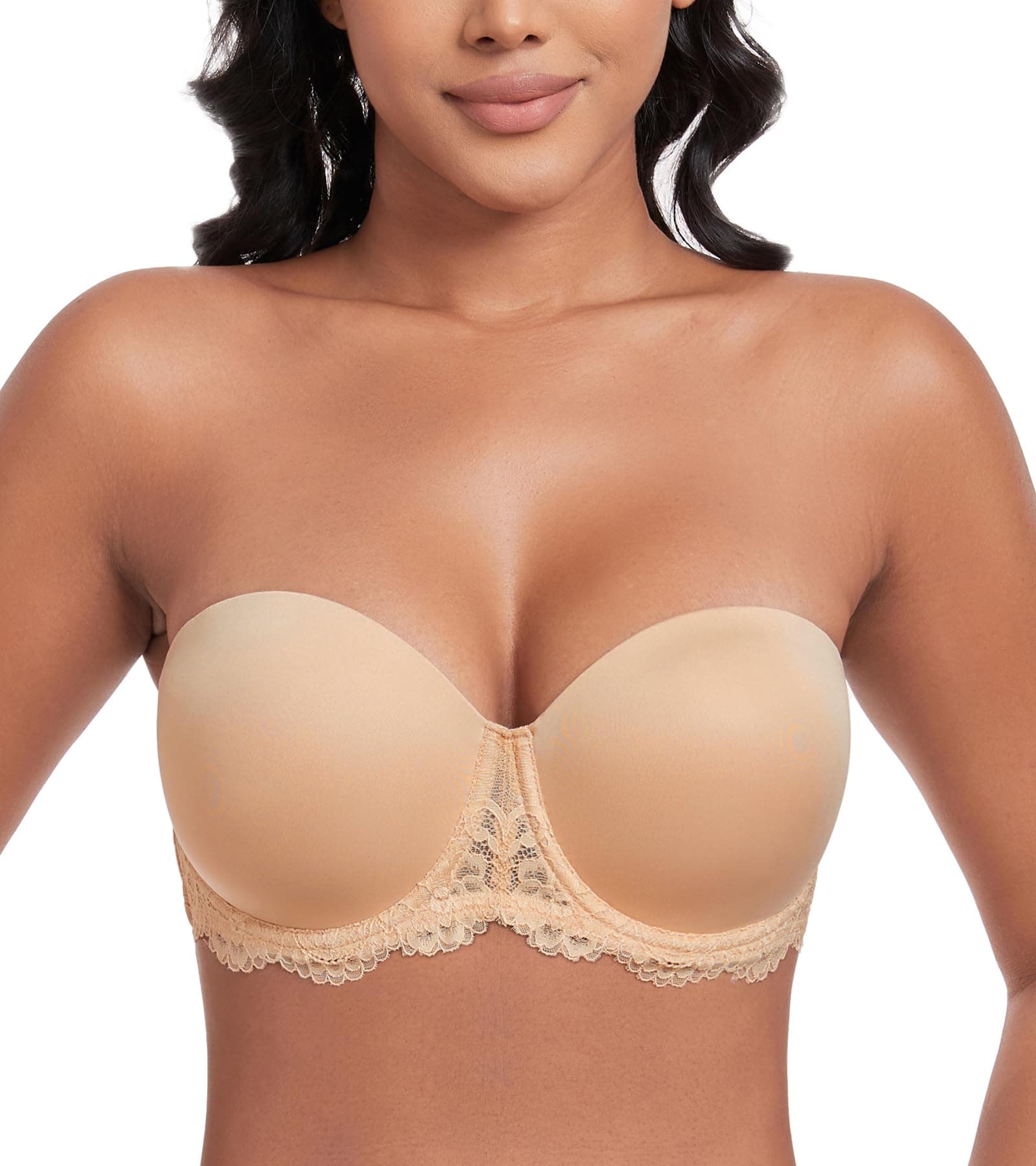 DotVol Plus Size Contour Underwire Bra with Lace Back